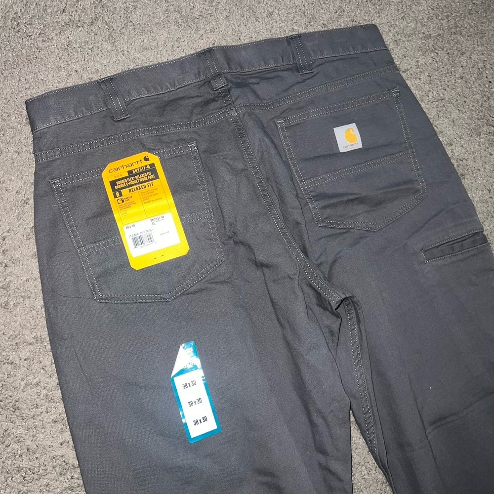 NWT Carhartt Rugged Flex Relaxed Fit Work Gray Pants Mens 38x30 BN2517-M